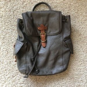 Leather fossil backpack